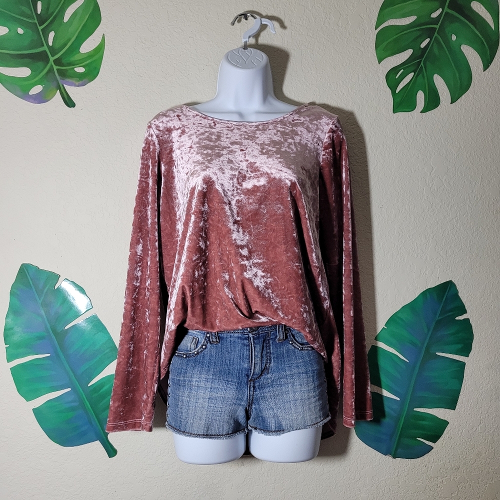 Pink Velvet Long Sleeve Shirt